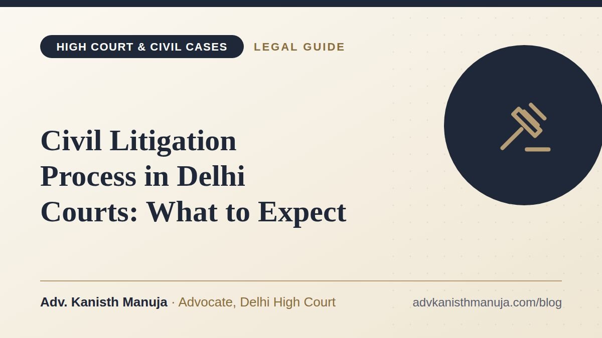 Civil Litigation Process in Delhi Courts: What to Expect — legal guide by Adv. Kanisth Manuja