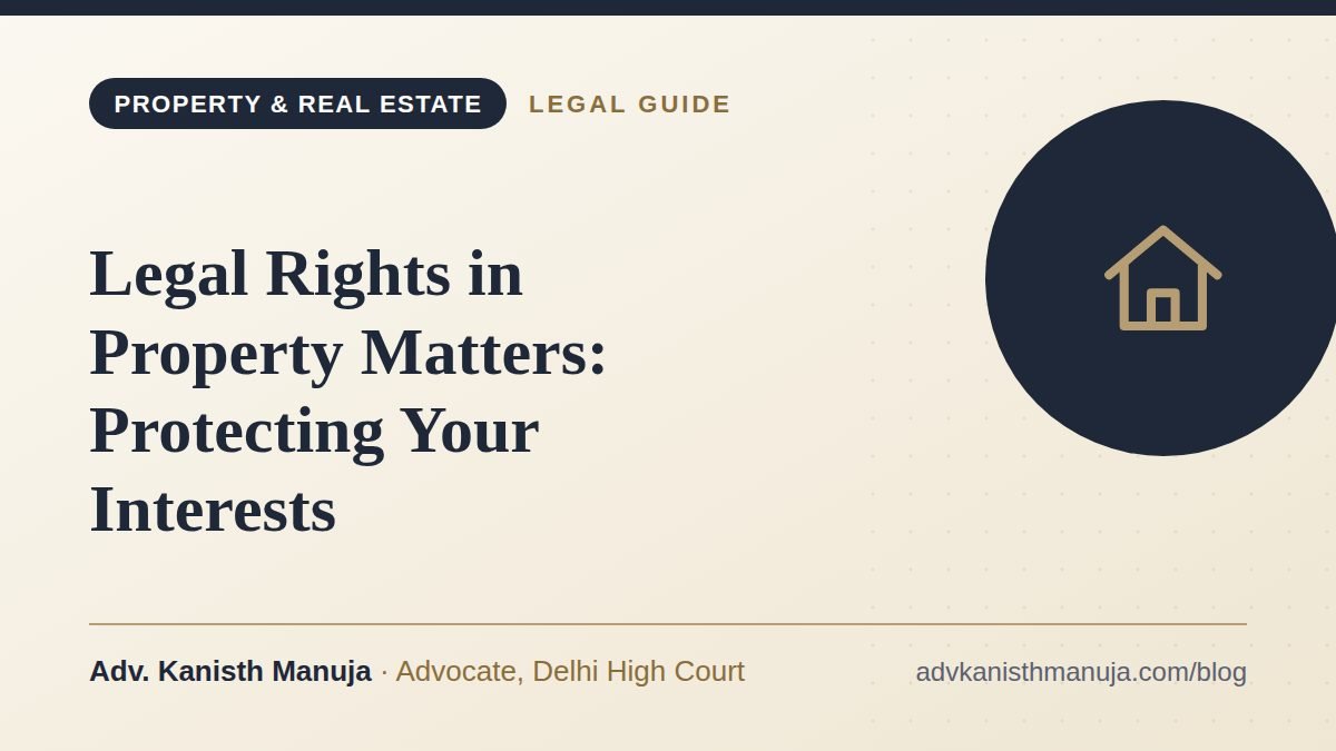 Legal Rights in Property Matters: Protecting Your Interests — legal guide by Adv. Kanisth Manuja
